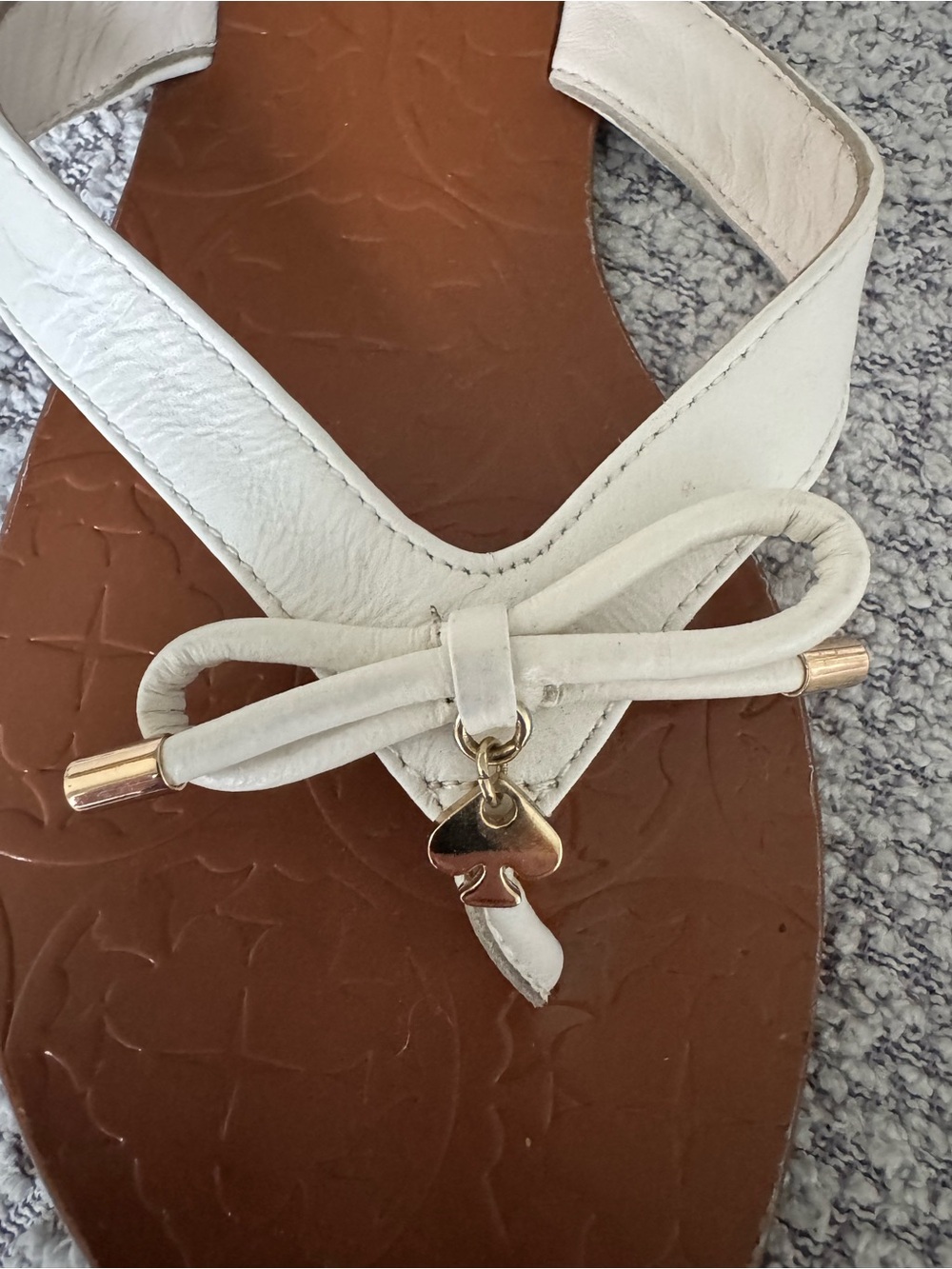 Kate Spade Charles White Leather Bow Sandals Size 6M - Picture 7 of 11